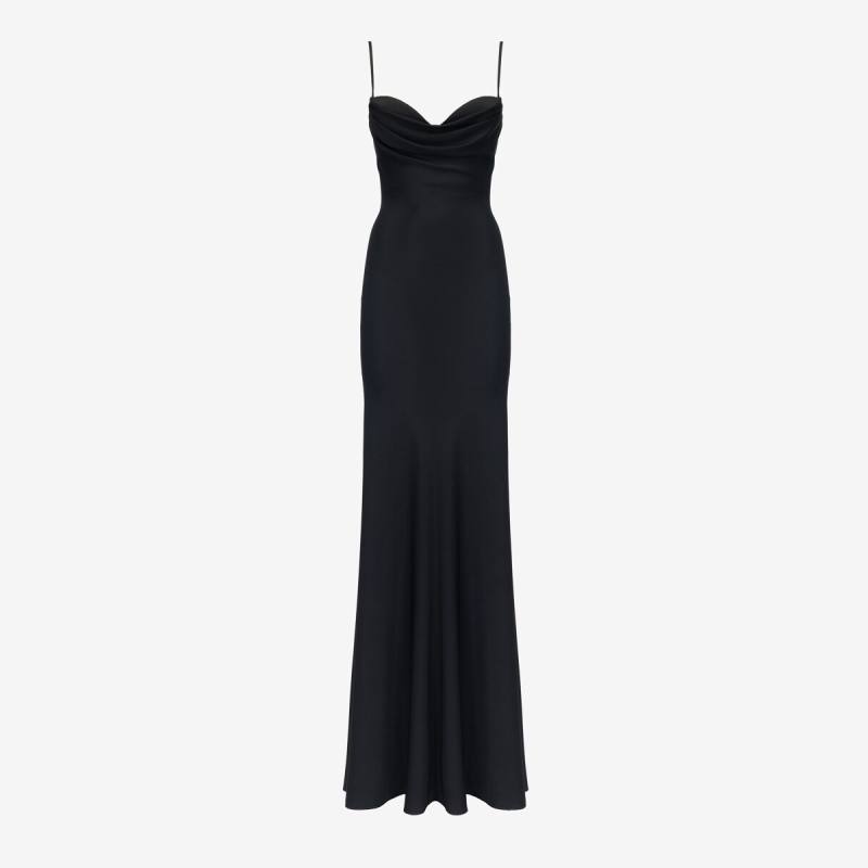 ALEXANDER MCQUEEN - Draped Neckline Evening Dress - Item 803248QBABW1000
